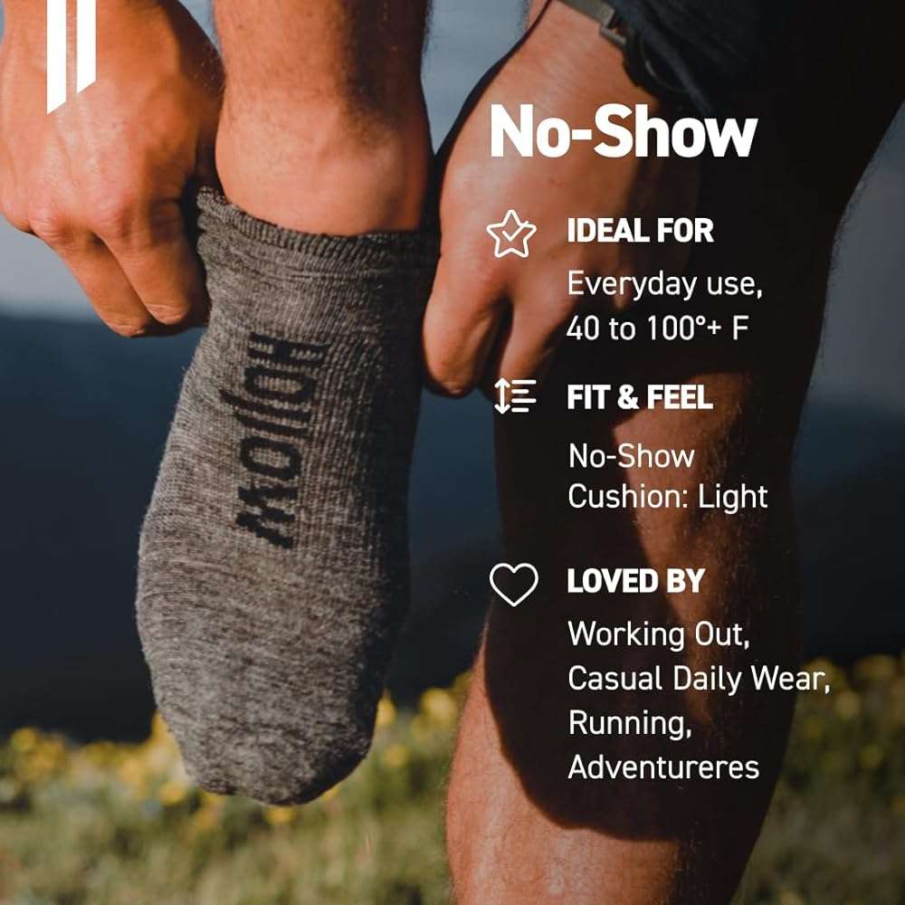 HOLLOW Alpaca No Show Socks for Men and Women, 4 Pack, Moisture Wicking Alpaca Socks for Hiking, Running, Outdoors, Any Season No Show Sock, Temperature Regulating, Light Compression, XLarge, Black - Image 5