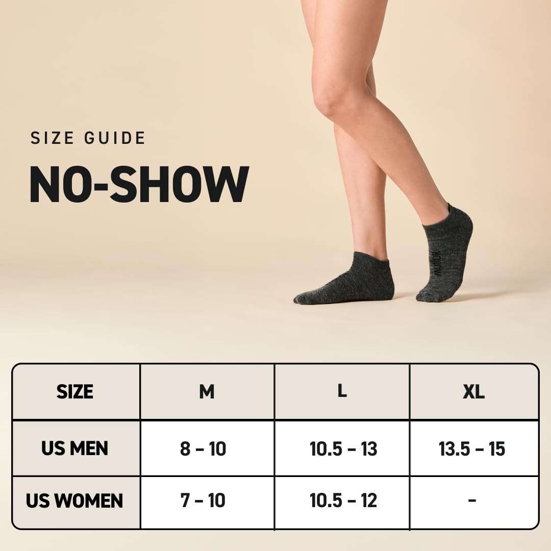 HOLLOW Alpaca No Show Socks for Men and Women, 4 Pack, Moisture Wicking Alpaca Socks for Hiking, Running, Outdoors, Any Season No Show Sock, Temperature Regulating, Light Compression, XLarge, Black - Image 6