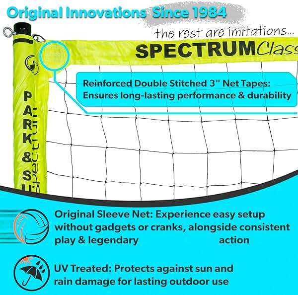 Park & Sun Sports Spectrum Classic: Adjustable Professional Outdoor Volleyball Net System - Image 3