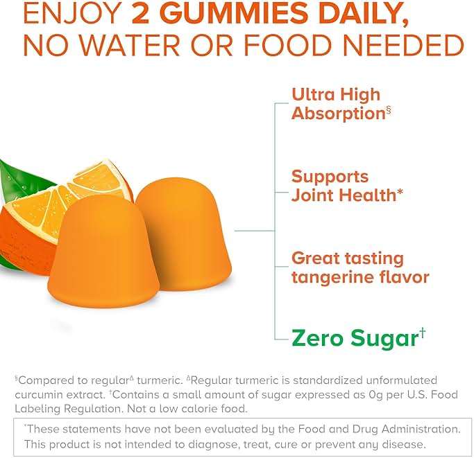 Qunol Zero Sugar Turmeric Gummies, Gummy with 500mg Turmeric Curcumin, Joint Support Supplement, Ultra High Absorption Turmeric Curcumin, Vegetarian, Gluten Free, 90 Count - Image 2