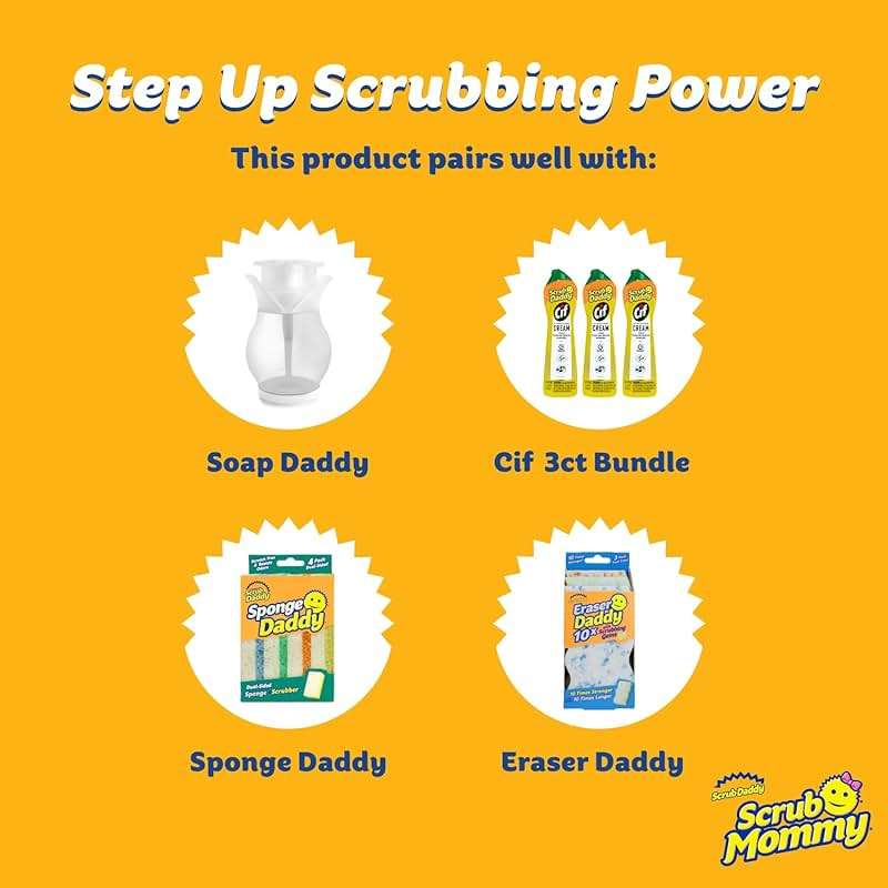 Scrub Daddy Sponges + Household Cleaning Supplies Bundle - PowerPaste Cleaning Putty, Tangerine Clean, PowErase Gel All Purpose Cleaner & Scrub Mommy (3 Pastes & 3 Sponges) - Image 7