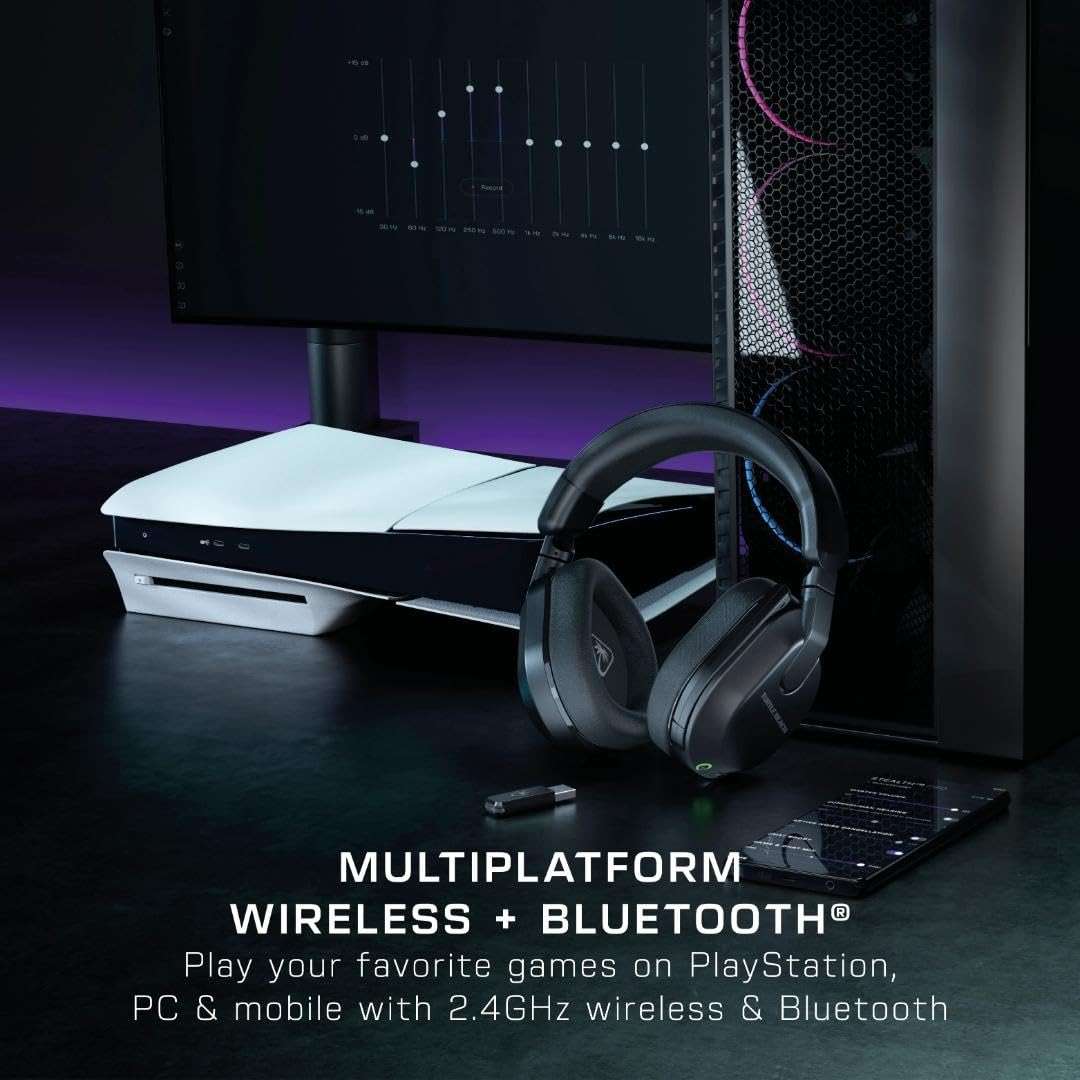 Turtle Beach Stealth 600 Wireless Multiplatform Amplified Gaming Headset for PS5, PS4, PC, & Mobile – Bluetooth, 80-Hr Battery, Noise-Cancelling Flip-to-Mute Mic, 50mm Speakers – Black - Image 5