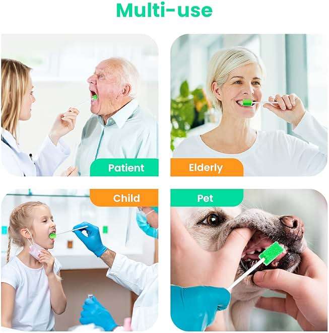 Oral Swabs 200 Count, Long Handle Sponge Mouth Swabs Individually Wrapped, Soft Foam Oral Care Swabs for Elderly, Bedridden, Post Surgery & Hospice Care, Latex Free - Image 2