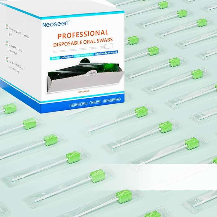 Oral Swabs 200 Count, Long Handle Sponge Mouth Swabs Individually Wrapped, Soft Foam Oral Care Swabs for Elderly, Bedridden, Post Surgery & Hospice Care, Latex Free - Image 7