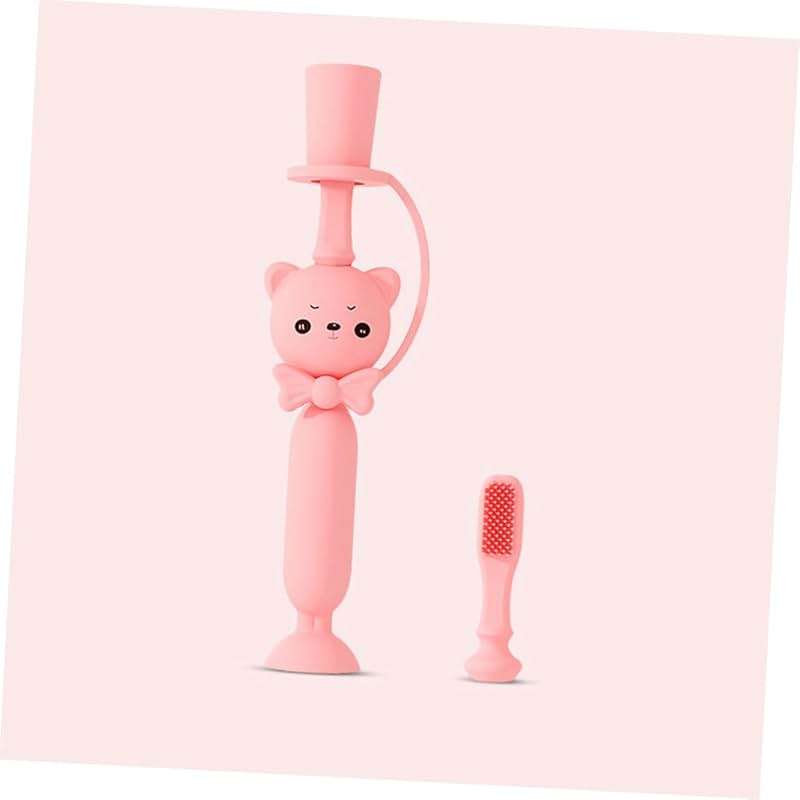 minkissy Cartoon Bear Silicone Training Toothbrush for Boy Girl and Toddlers Soft Bristles Comfortable for Boy Girl Oral Care Random Color - Image 4