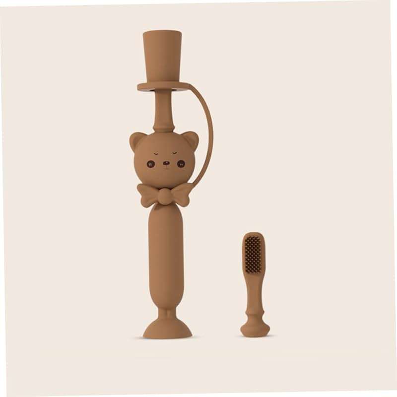 minkissy Cartoon Bear Silicone Training Toothbrush for Boy Girl and Toddlers Soft Bristles Comfortable for Boy Girl Oral Care Random Color - Image 6