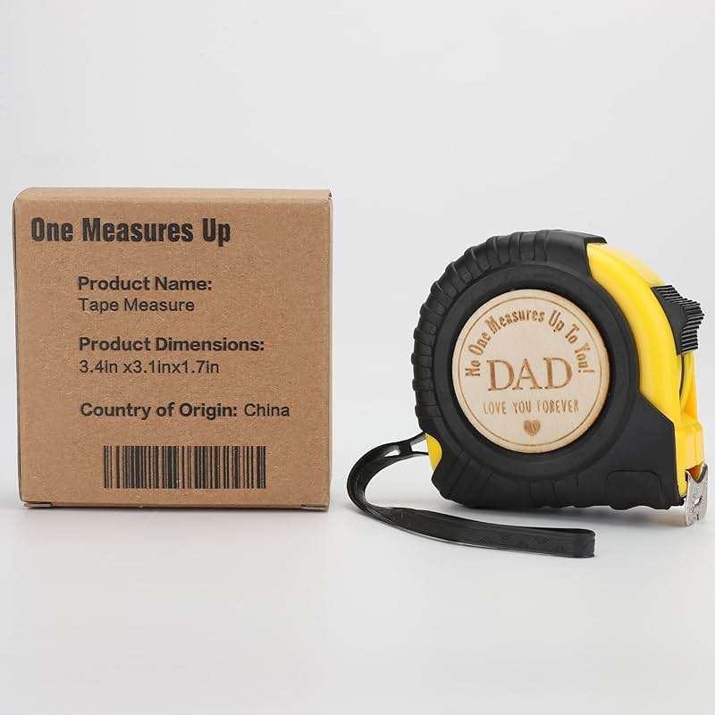 Fathers Day Birthday Gift for Dad, Dad Gifts from Son Daughter, Gift for Best New Daddy Father in Law Presents Useful Stuff, Tool Woodworker Carpenter Gift, Engraved Tape Measure 25 FT - Image 4