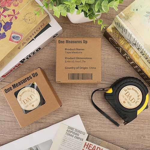 Fathers Day Birthday Gift for Dad, Dad Gifts from Son Daughter, Gift for Best New Daddy Father in Law Presents Useful Stuff, Tool Woodworker Carpenter Gift, Engraved Tape Measure 25 FT - Image 5