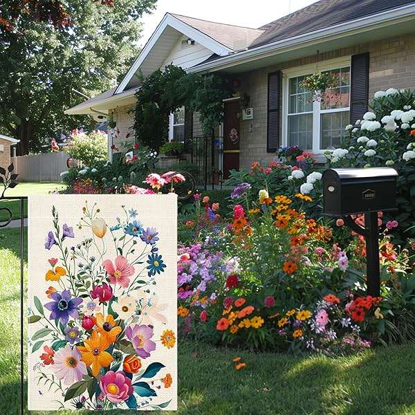 Spring Summer Garden Flag 12x18 Double Sided, Floral Welcome Yard Decor, Farmhouse Outdoor Flag for Lawn Patio Porch - Image 4