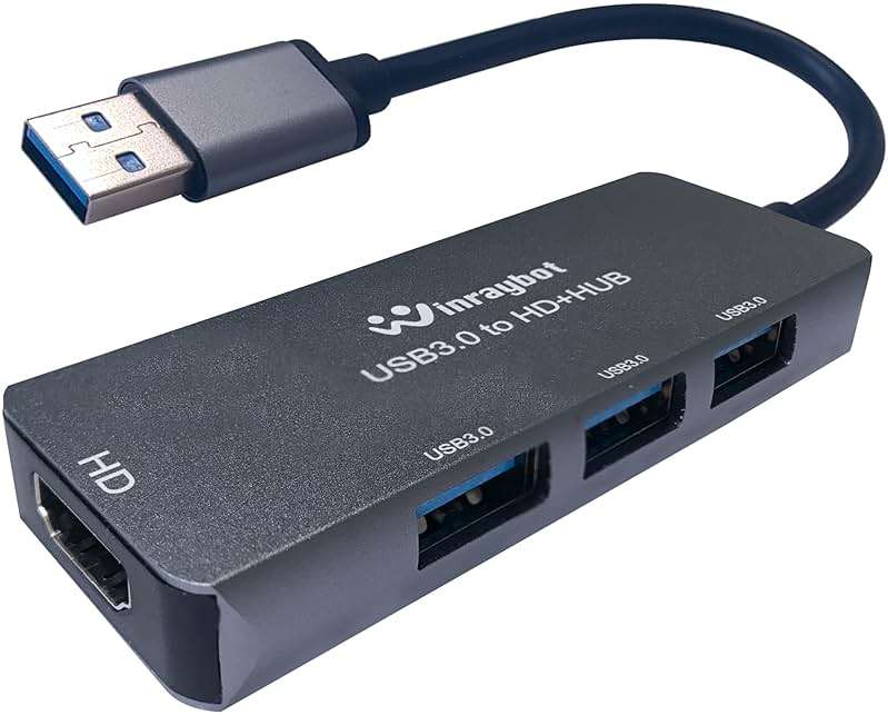 USB to HDMI Adapter,USB hub with HDMI,USB 3.0 to HD,HDMI to USB Adapter for Monitor,USB hub for Laptop with HD Supports Mac & Windows - Image 1
