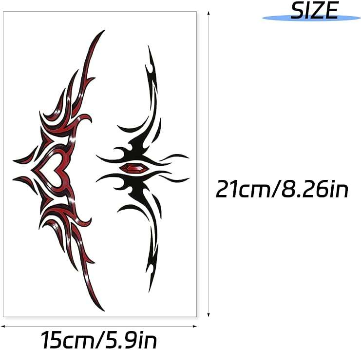8 Sheets Bell Temporary Tattoos for Women Realistic Sexy Temporary Tattoos Stickers Large Size Waterproof Butterfly Tattoos Temporary Waist Cover Scar for Women Girls - Image 2