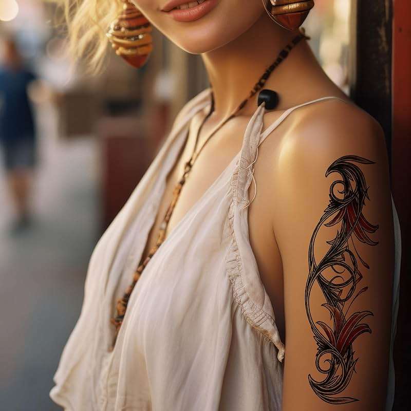 8 Sheets Bell Temporary Tattoos for Women Realistic Sexy Temporary Tattoos Stickers Large Size Waterproof Butterfly Tattoos Temporary Waist Cover Scar for Women Girls - Image 5