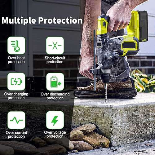 Moticett Upgraded 3.6Ah Replacement for Ryobi 18V Battery (2-Pack) with Charger Compatible with Ryobi 18V ONE+ Battery 3.6Ah P108 P102 P103 P104 P105 P107 P109 P122 Cordless Tool & Charger - Image 4