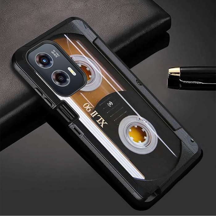 BWOOLL for Motorola Moto G Stylus 5G 2024 Case, Heavy Duty 3 in 1 Hybrid Hard PC & Soft Silicone Shockproof Drop Protection Case for Moto G Stylus 5G 2024, Vintage 80s Music Cassette - Image 4