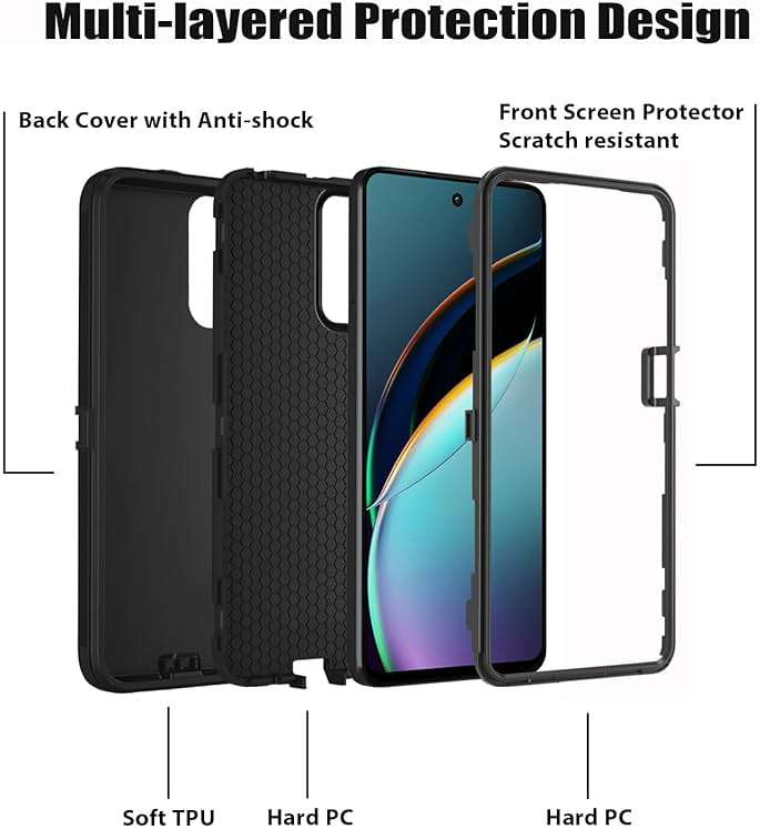 BWOOLL for Motorola Moto G Stylus 5G 2024 Case, Heavy Duty 3 in 1 Hybrid Hard PC & Soft Silicone Shockproof Drop Protection Case for Moto G Stylus 5G 2024, Vintage 80s Music Cassette - Image 5
