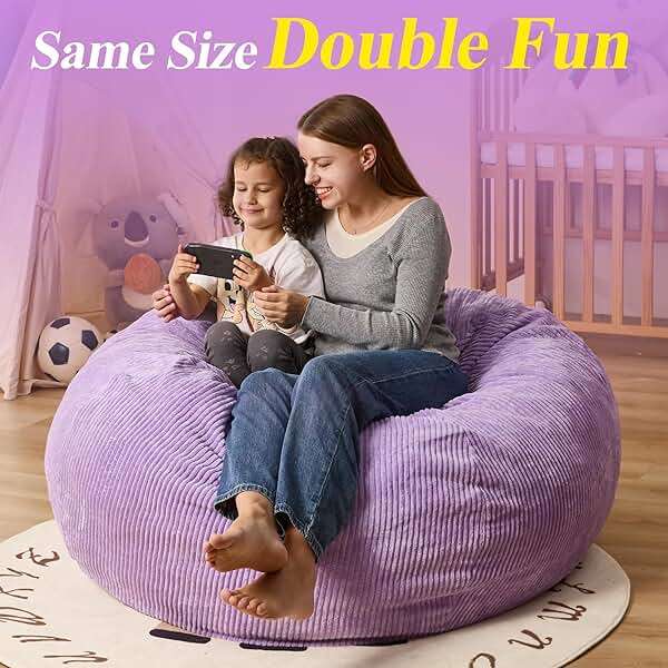 3FT Bean Bag Chairs Teardrop Bean Bag Chair for Adults Beanbag Chair with Memory Foam Filled Machine Washable Cover for Living Room, Bedroom - Image 8