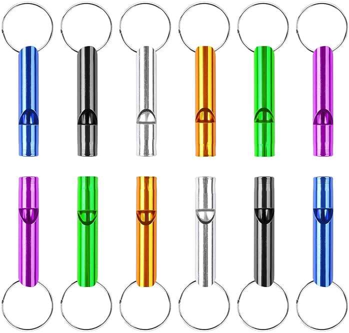 MIDELONG 6 pcs Emergency Whistle with Key Chain, Aluminum Extra Loud Safety Survival Whistle Keychain for Outdoor Sports Camping Hiking Boating Hunting, 6 Colors - Image 6