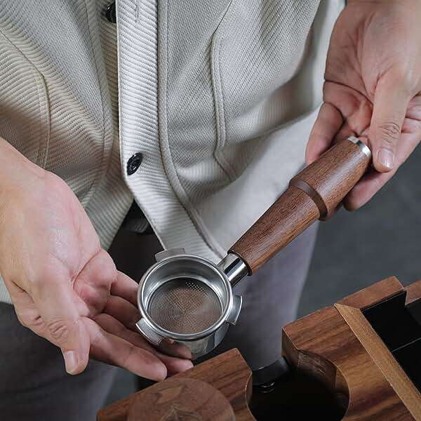 KNODOS 54mm Bottomless Portafilter V2 with Upgraded American Walnut Handle - Compatible with Breville Barista Express, Pro, Touch, Bambino, Plus, Infuser, Duo Temp Pro- Includes 18-21g Filter Basket - Image 2