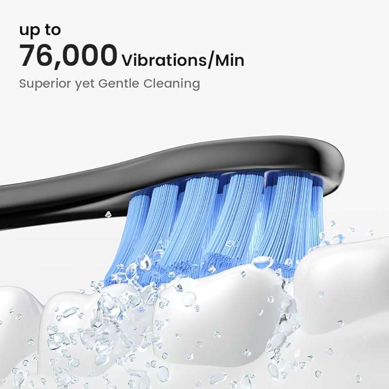 Oclean Electric Toothbrush for Adults, 150 Days Battery Life Electric Toothbrush, USB Rechargeable Sonic Travel Toothbrush with 6 Brush Heads & Travel Case, 5 Modes and Smart Timer - Image 2