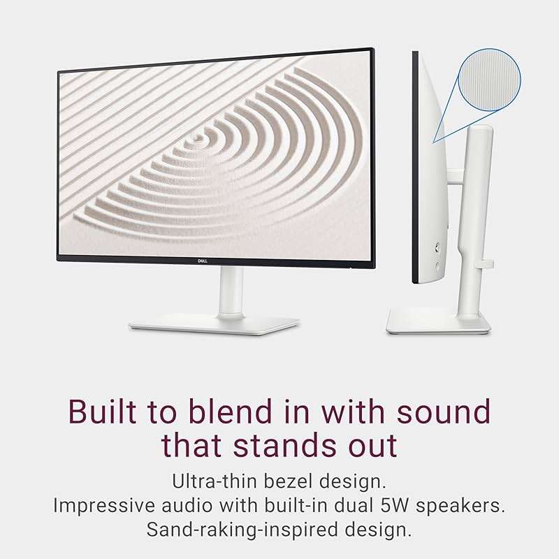 Dell S2425HS Monitor - 23.8 Inch, FHD (1920x1080) Display, 100Hz Refresh Rate 1500:1 Contrast Ratio, TÜV Rheinland Eye Comfort 4 Star, Integrated 2x5W Speaker, Height/Tilt/Swivel/Pivot - Ash White - Image 2