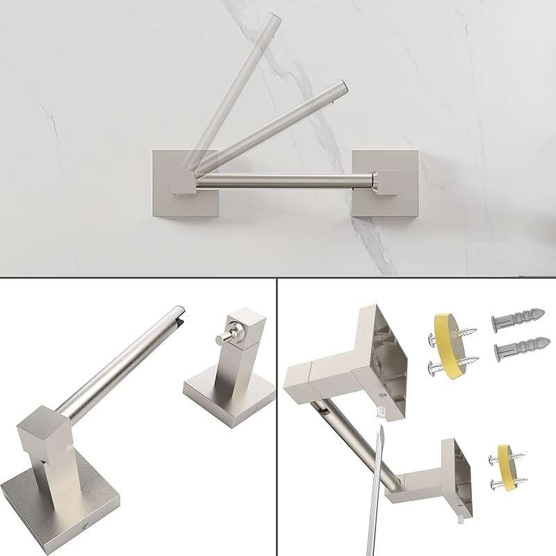 Ruacq 4 Pcs Stainless Steel Bathroom Hardware Accessories Set-Toilet Paper Holder-Towel Ring -Towel Hooks for bathrooms-18 Inch Towel Bar Wall Mounted, Brushed Nickel - Image 4
