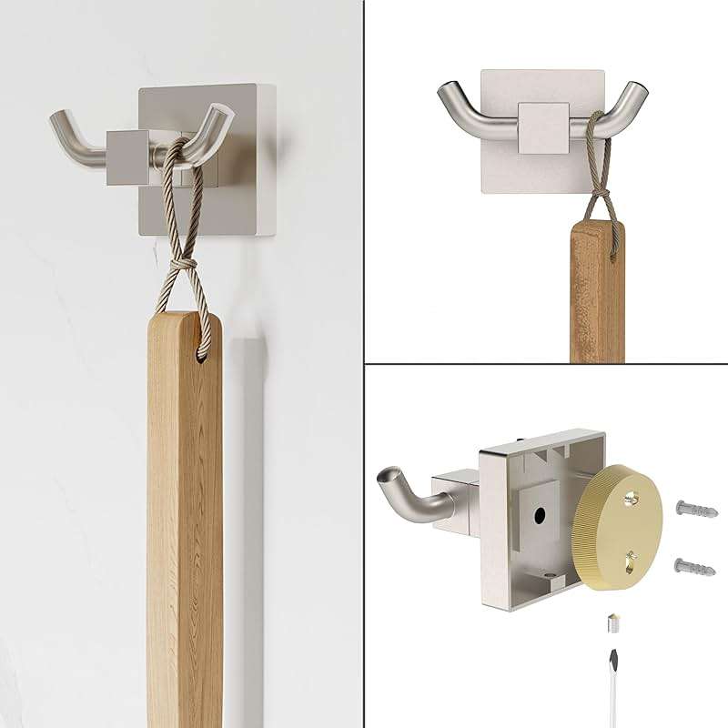 Ruacq 4 Pcs Stainless Steel Bathroom Hardware Accessories Set-Toilet Paper Holder-Towel Ring -Towel Hooks for bathrooms-18 Inch Towel Bar Wall Mounted, Brushed Nickel - Image 7