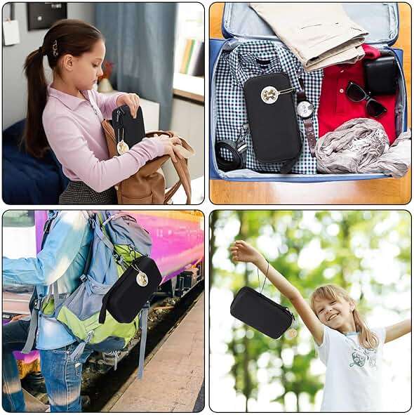 MGZNMTY Travel Carrying Case Compatible with Asthma Inhaler Spacer for Adults and Children, Masks, Inhaler Holder with Asthma Alert Tag and Medical Card, Carabiner (Only Case) (Black) - Image 7