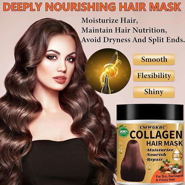 Collagen Hair Mask & Keratin Hair Mask for Damaged Hair,Keratin Hair Treatment,Repair Deep Conditioner for Dry Hair,Vitamin E Natural Hydrating Hair Mask with Argan Oil All Hair Type,Hair Care Gifts - Image 4