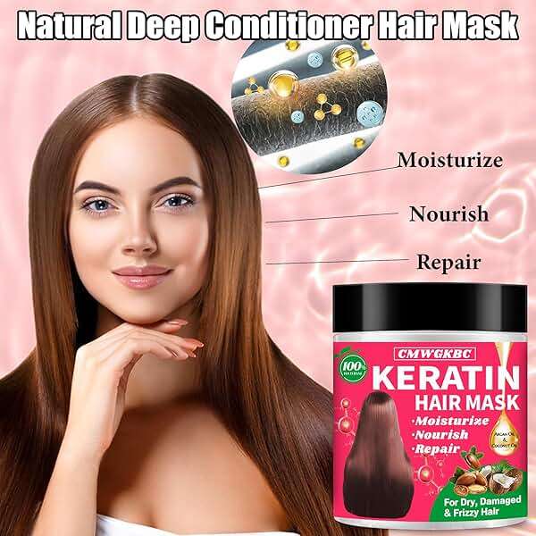 Collagen Hair Mask & Keratin Hair Mask for Damaged Hair,Keratin Hair Treatment,Repair Deep Conditioner for Dry Hair,Vitamin E Natural Hydrating Hair Mask with Argan Oil All Hair Type,Hair Care Gifts - Image 7