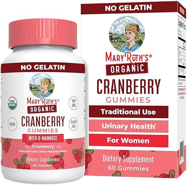 MARYRUTH'S Organics Organic Cranberry Gummies - 500mg Supplement | Urinary Tract Health for Women | with D Mannose | Traditional Use | USDA Organic | Vegan | Non GMO | 30 Servings - Image 1