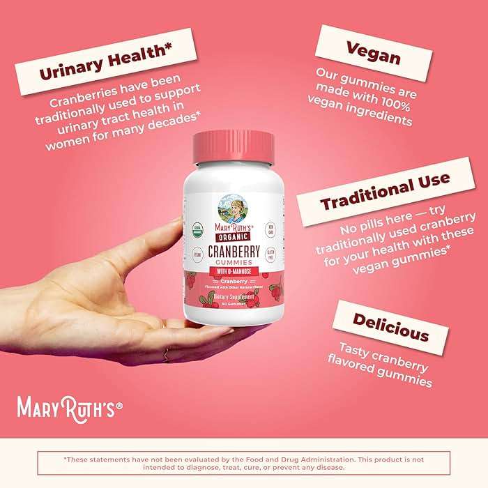 MARYRUTH'S Organics Organic Cranberry Gummies - 500mg Supplement | Urinary Tract Health for Women | with D Mannose | Traditional Use | USDA Organic | Vegan | Non GMO | 30 Servings - Image 8