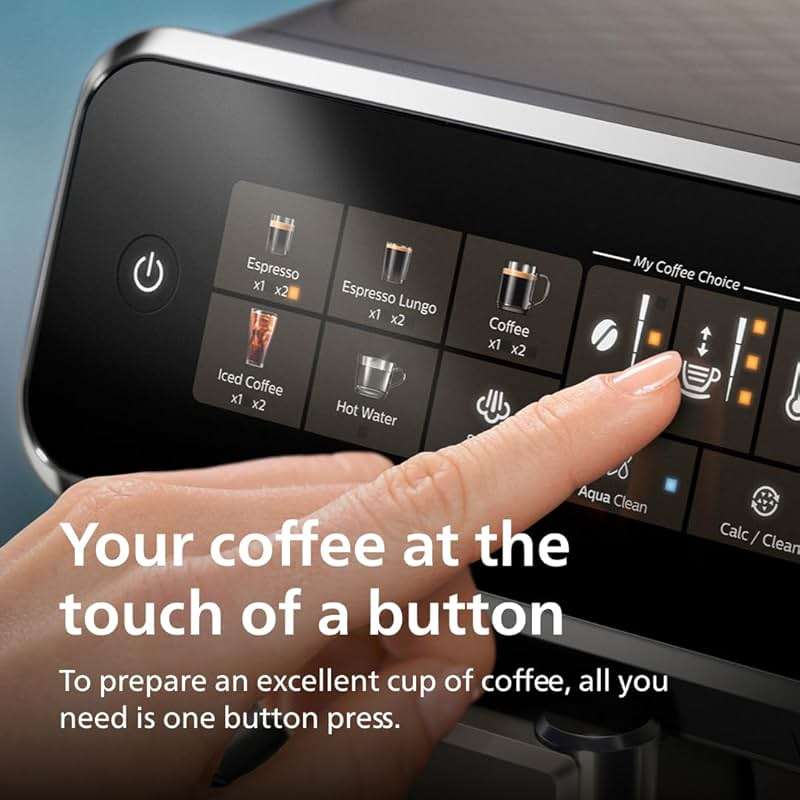 Philips 3300 Series Fully Automatic Espresso Machine with integrated milk frother and grinder, 5 Hot & Iced Coffee Pre-Sets, 40% Quieter SilentBrew, 15-Bar Pressure, Glossy Black (EP3326/90) - Image 9