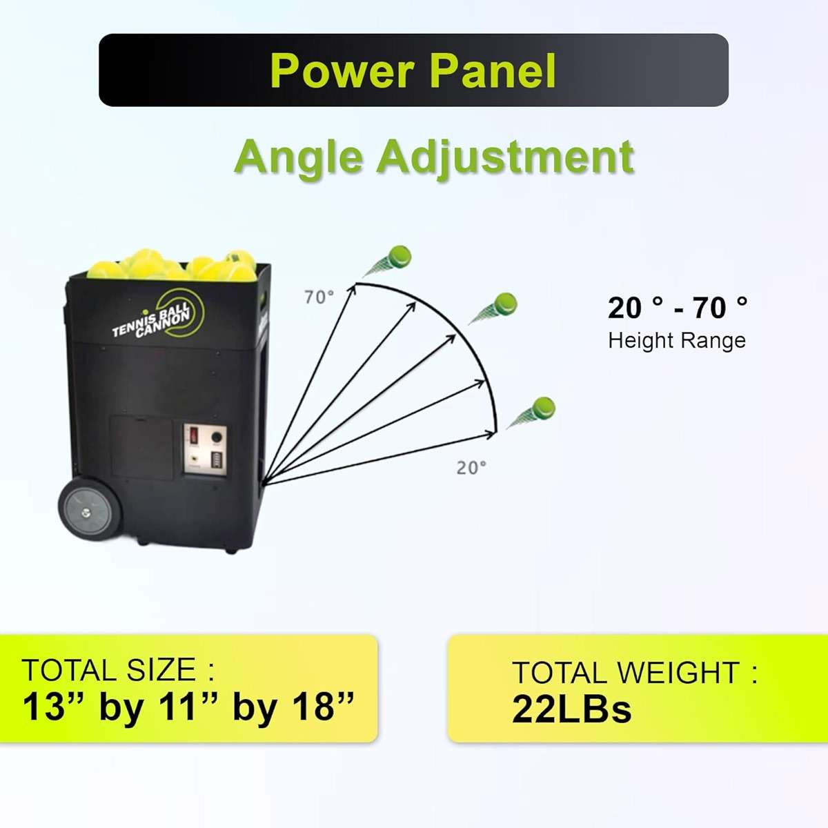 PMT Medical Portable Tennis Ball Machine 22 lbs for Beginners, Dual Motor for Top Spin & Backspin, 50+ Ball Capacity, Max 45 MPH Speed, 4+ Hour Rechargeable Battery, App and Remote Controlled - Image 4