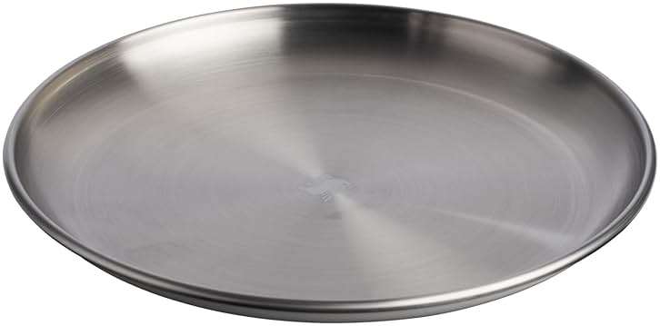 STANLEY Wildfare Pro Stainless Steel Plate | 8 in Stackable Plate | Packable Outdoor Dishware | Camping Essentials for Your Camp Kitchen | BPA-Free | Pale Pebble & Stone - Image 1