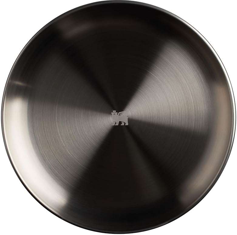 STANLEY Wildfare Pro Stainless Steel Plate | 8 in Stackable Plate | Packable Outdoor Dishware | Camping Essentials for Your Camp Kitchen | BPA-Free | Pale Pebble & Stone - Image 3