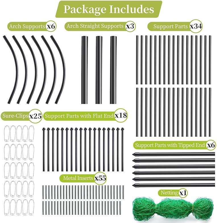 IDEA FAMILY Cucumber Trellis for Raised Bed 67" x 67" U-Frame Garden Arch Tunnel with Netting Vegetable Fruit Flower Lightweight Metal Plant Support for Climbing Plants Outdoor,Black - Image 6