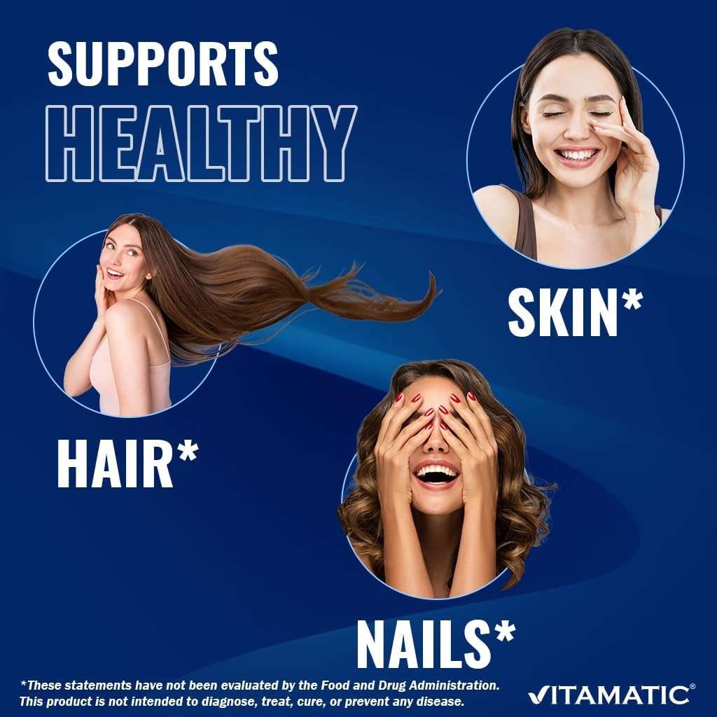 Vitamatic Hydrolyzed Keratin 500mg per Serving - 120 Vegetarian Capsules - Keratin Supplements for Healthy Hair Skin & Nails for Adults - Image 4