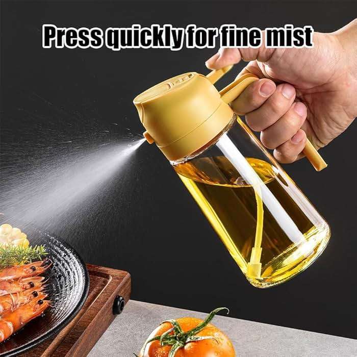 Oil Dispenser for Kitchen Spray, Oil Dispenser Bottle Spray and Pour, 2 in 1 Olive Oil Dispenser Bottle for Kitchen, 16oz/470ml Glass Oil Bottle for Air Fryer, Salad, Frying, BBQ ( Color : Black ) - Image 5