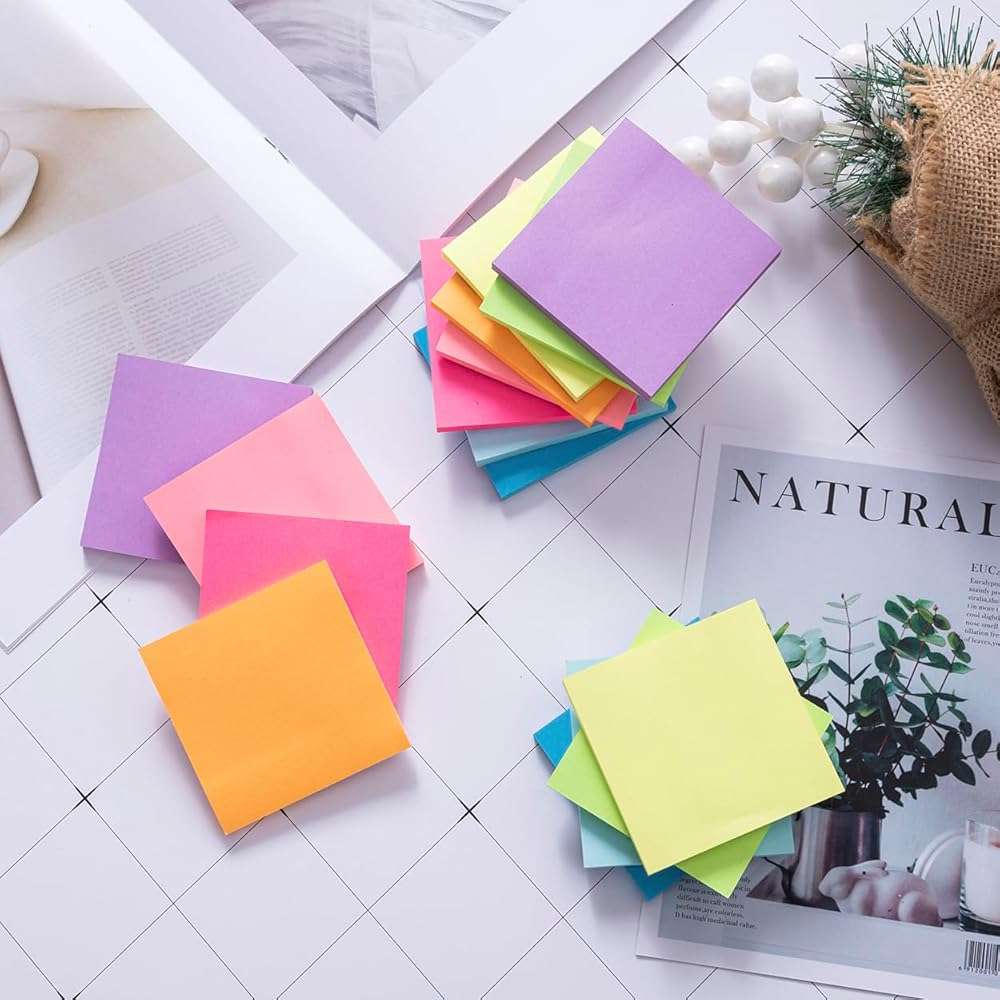 (16 Pack) Sticky Notes 3x3, Self-Stick Pads Bright Colors Sticky Note, Recyclable, Easy to Stick for Home, Office, Notebook - Image 5