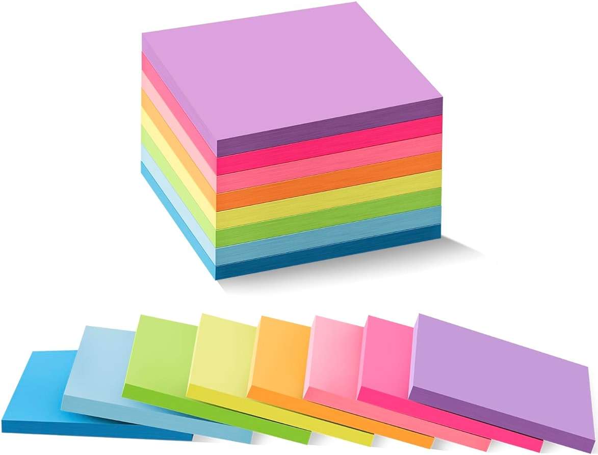 (16 Pack) Sticky Notes 3x3, Self-Stick Pads Bright Colors Sticky Note, Recyclable, Easy to Stick for Home, Office, Notebook - Image 8