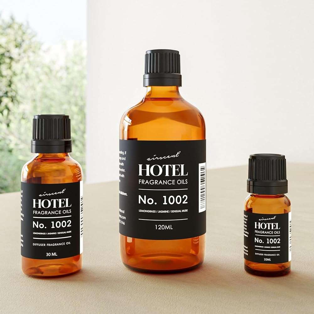 AirScent Hotel Diffuser Oil No. 1002 - Lemongrass Jasmine Amber - Hotel Scent Dupe - Premium Fragrance Oil for Ultrasonic and Waterless Diffusers and Crafting - 10 mL, .34 fl oz Glass Dropper Bottle - Image 3