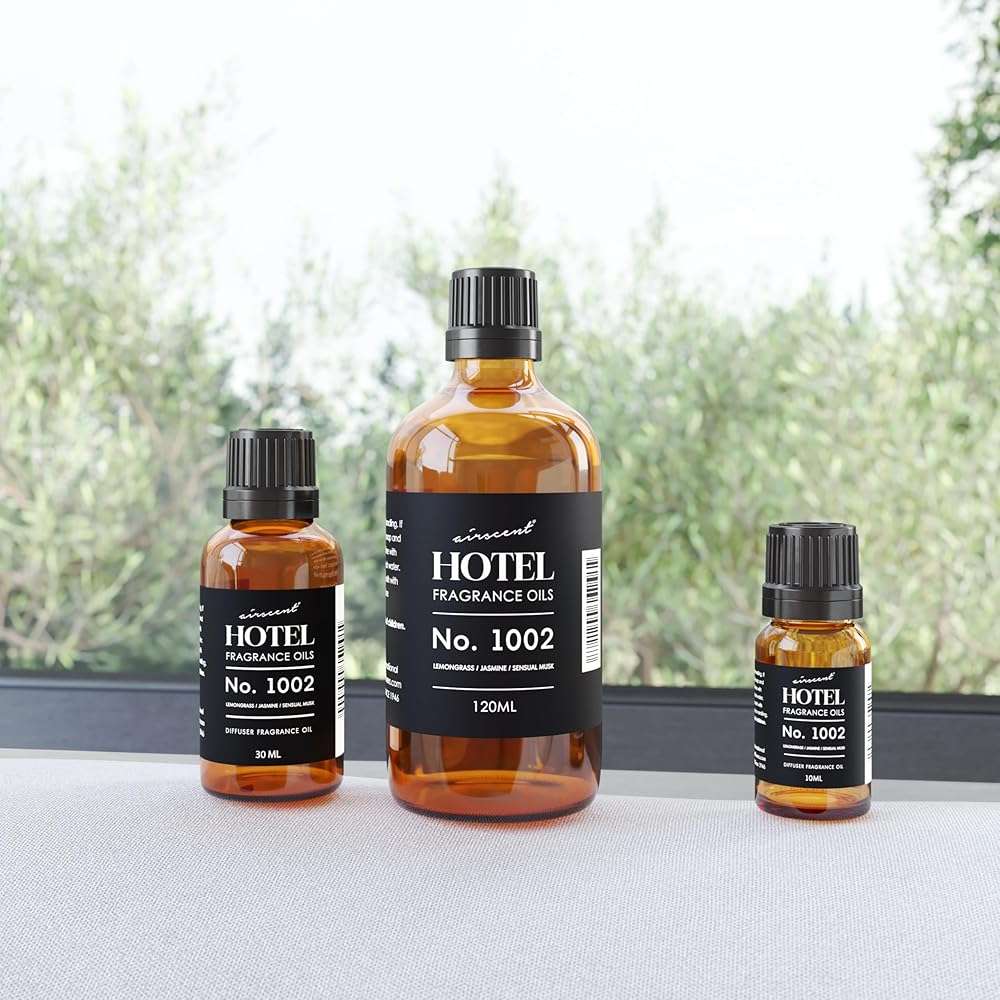 AirScent Hotel Diffuser Oil No. 1002 - Lemongrass Jasmine Amber - Hotel Scent Dupe - Premium Fragrance Oil for Ultrasonic and Waterless Diffusers and Crafting - 10 mL, .34 fl oz Glass Dropper Bottle - Image 6
