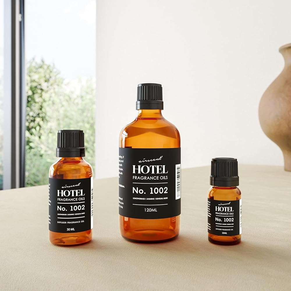 AirScent Hotel Diffuser Oil No. 1002 - Lemongrass Jasmine Amber - Hotel Scent Dupe - Premium Fragrance Oil for Ultrasonic and Waterless Diffusers and Crafting - 10 mL, .34 fl oz Glass Dropper Bottle - Image 8