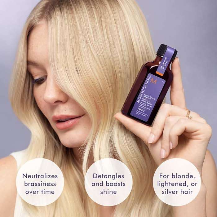 Moroccanoil Treatment Purple Hair Oil for Blonde Hair - Image 3