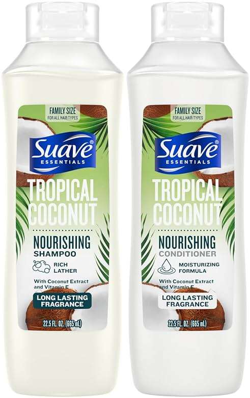 Suave Shampoo and Conditioner Set, Tropical Coconut – Everyday Nourishing Formulas with Botanical Extract and Vitamin E, 22.5 OZ Ea (2 Piece Set) - Image 1