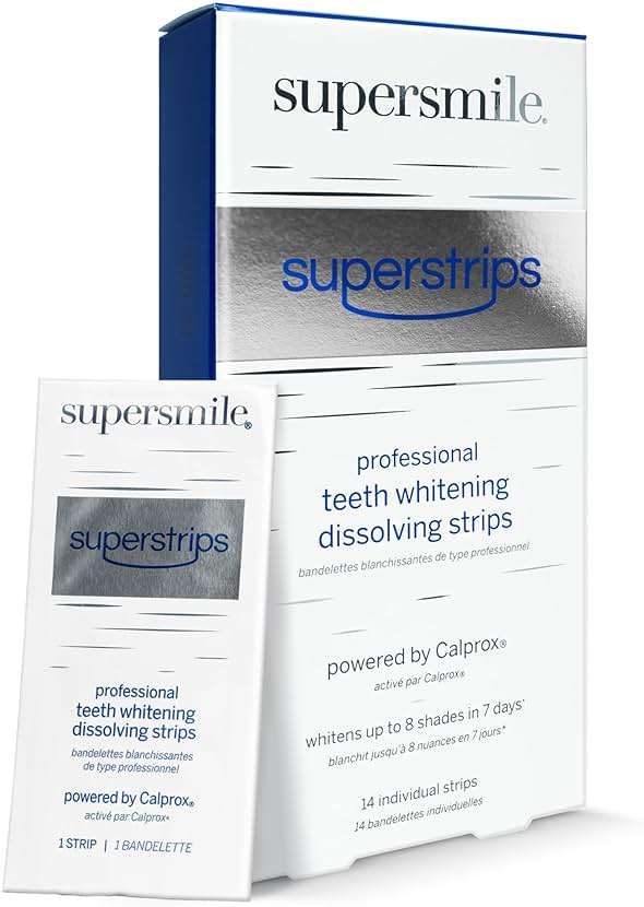 Supersmile Superstrips & Professional Whitening System Kit, Dissolving Teeth Whitening Strips Plus Toothpaste & Accelerator, Calprox®, Enamel Safe for Sensitive Teeth - Image 1