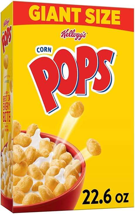Kellogg's Corn Pops Breakfast Cereal, 8 Vitamins and Minerals, Kids Snacks, Giant Size, Original, 22.6oz Box (1 Box) - Image 1