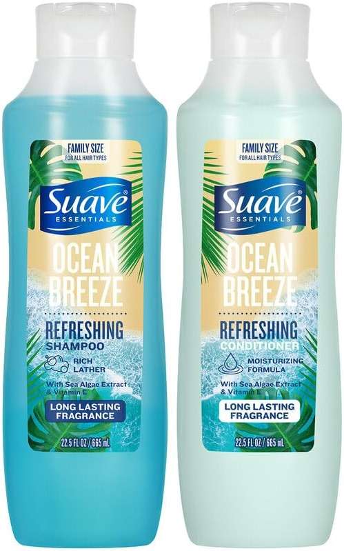 Suave Shampoo & Conditioner Set, Ocean Breeze – Everyday Refreshing Formulas with Sea Algae Extract & Vitamin E, 22.5 Oz Ea (2 Piece Set) - Image 1