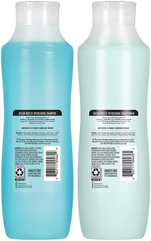 Suave Shampoo & Conditioner Set, Ocean Breeze – Everyday Refreshing Formulas with Sea Algae Extract & Vitamin E, 22.5 Oz Ea (2 Piece Set) - Image 2