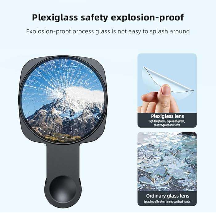Kalofaye Selfie Mirror Compact Phone Mirror Universal Phone Clip for iPhone 15/14/13/12 Android Samsung Smartphone Selfie Vlog Accessories - Image 2
